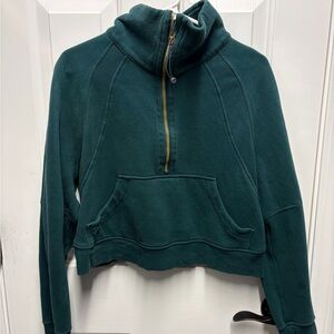 Lululemon scuba Cropped Half-Zip Pullover Sweatshirt - Teal Green